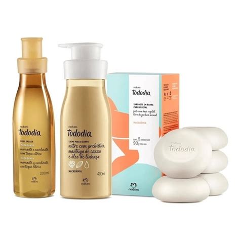 Kit Macadamia Natura Tododia Hidratante Body Splash Sabonetes