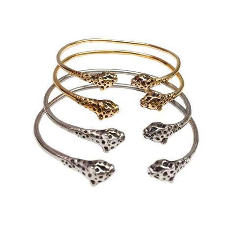 Leopard Bracelet Cuff Silver Gold Sterling Cat Jewelry Etsy