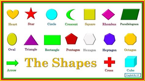 Shapes Names In English List Of Geometric Shapes Shapes Vocabulary Youtube