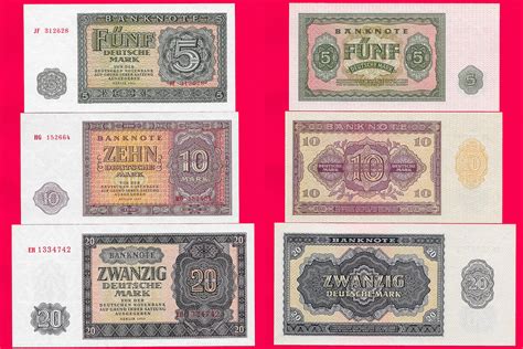 Deutsche Demokratische Republik Mark Ddr Gbr Satz Banknoten