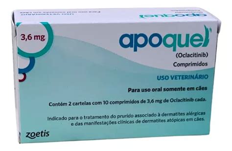 Zoetis Apoquel Dermatológico Anti Coceira Cães 3 6 Mg 20 Comp 3 6mg