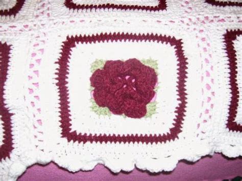 3D Rose Crocheted Afghan 3D Rose Crocheted Handmade Afghan