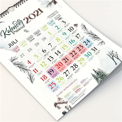 Jual Sqy 2021 Kalender Puasa Kalender Dinding Spiral Dan Klem Besi Masehi Hijriyah Ukuran A3