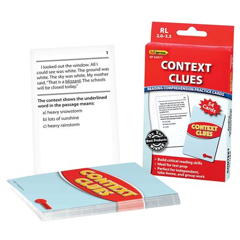 Reading Comprehension Practice Cards Context Clues Red Level EP