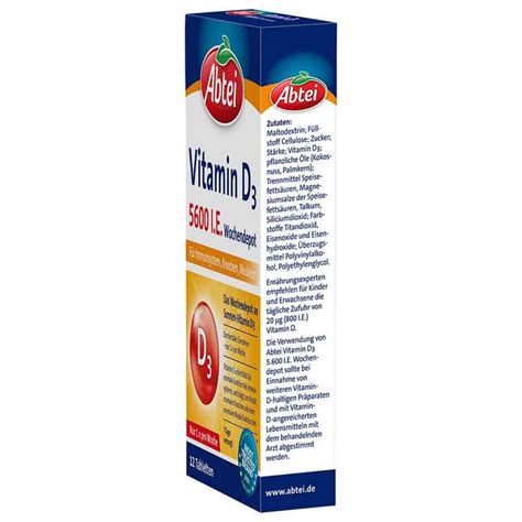 Abtei Vitamin D3 5 600 I E Wochendepot Tabletten 12 St Bei APONEO Kaufen