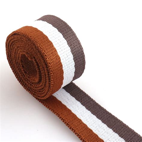 1 Inch Nylon Webbing Brown Color Stripe Webbing High Quality Design For