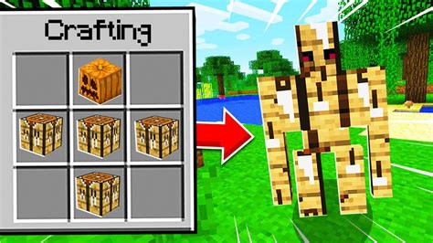 I Spawned A Crafting Table Golem Minecraft Youtube