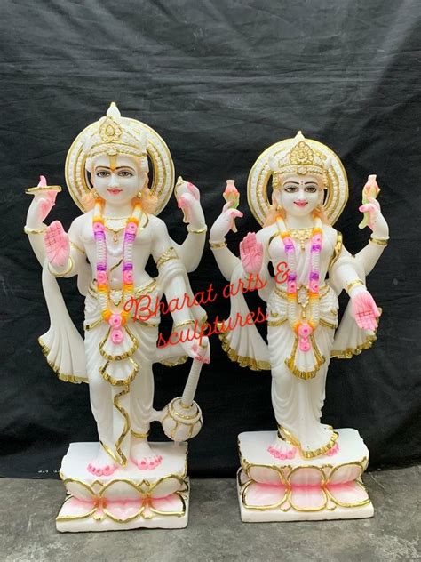 Hindu Marble Laxmi Narayan Statue For Worship Size Dimension Feet