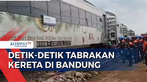 Rekaman Cctv Detik Detik Tabrakan Kereta Bandung Raya Vs Kereta