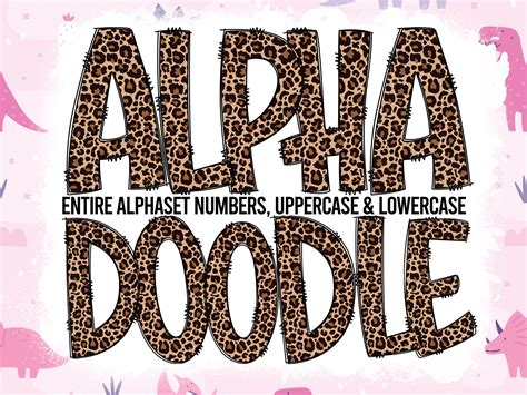 Leopard Print Doodle Letters Individually Saved Alpha Pack Etsy