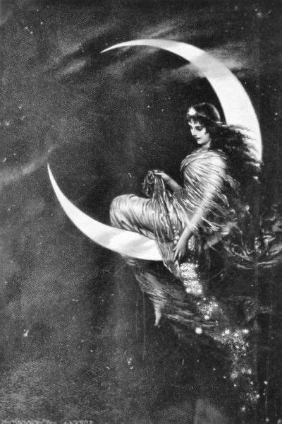 Victorian Lady Sitting On Moon Wonderland Pinterest