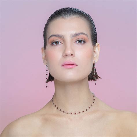 Плетеные серьги из граната и серебра – GERNICA JEWELRY