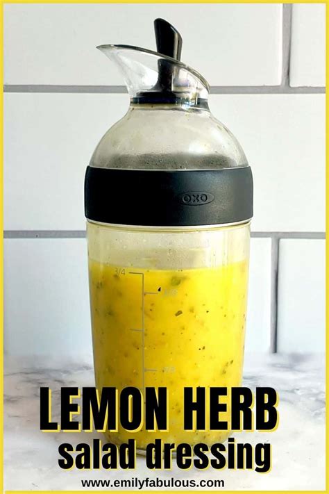 Lemon Herb Salad Dressing Greek Easy Emilyfabulous