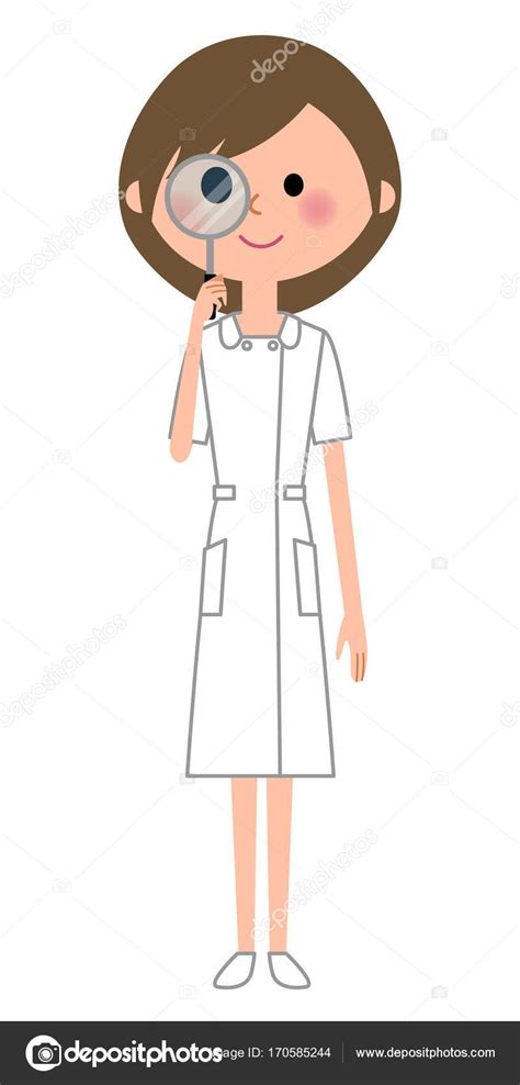 Nurse Magnifying Glass Stock Vector Image By Studiolaut 170585244