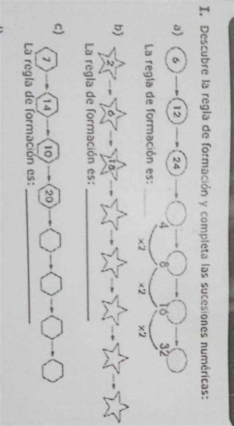 Descubre La Regla De Formaci N Y Completa Las Sucesiones Num Ricas