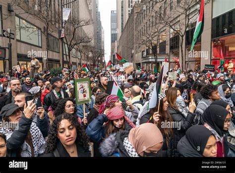 New York États Unis 25 décembre 2023 Des centaines de manifestants