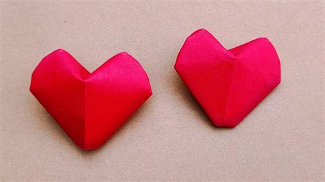 How To Make Mini Red Heart 3d Paper Heart Tutorial Origami Paper Heart Youtube