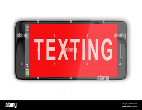 3D Illustration Of TEXTING Title On Cellular Screen Isolated On White