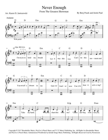 Never Enough By Justin Paul Voice Digital Sheet Music Sheet Music Plus