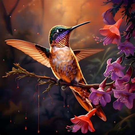 Premium AI Image Photo Hummingbird Violet Sabrewing Flying Next To