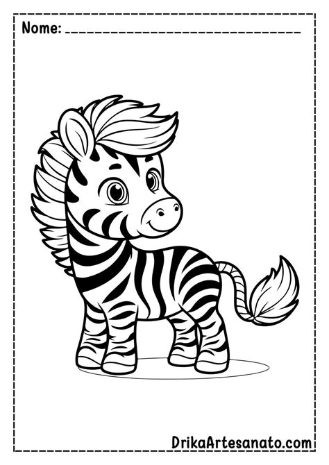 50 Desenhos de Zebras para Colorir Grátis em PDF