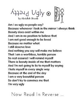 Pretty Ugly Poem Writing Body Image Video Discussion ELA ESL SEL