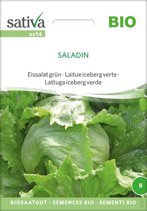 Sativa Laitue Iceberg Verte Bio Saladin 1 Sachet Bloomling France