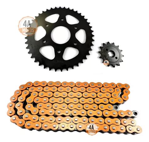 Kit Arrastre Ktm Duke Rc Ng H Hindu Cadena Naranja