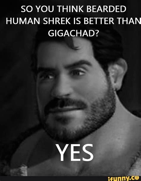 SO YOU THINK BEARDED HUMAN SHREK IS BETTER THAN GIGACHAD? YES - iFunny