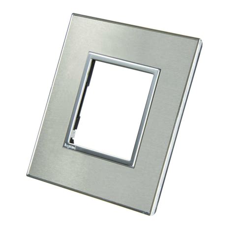 Legrand Arteor 1 Gang 2 Module Surround Plate Brushed Metal Stainless Steel 575216 Cef