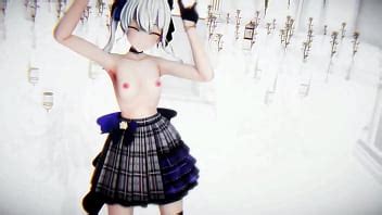 Hoshimachi Suisei Undress Dance Hololive Hentai Vtuber Rabbit Hole Song MMD D White Hair CLIP