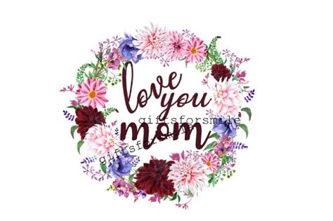 Love You Mom Mothers Day Floral Graphic By Aarcee0027 · Creative Fabrica