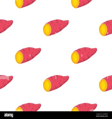 Illustration On Theme Of Bright Pattern Sweet Potato Vegetable Yam For