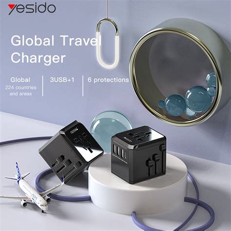 Yesido Mc Universal Travel Adapter Usb Usb C Port M Badudeal