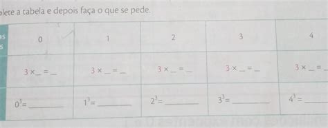 complete a tabela e depois faça o que se pede brainly br