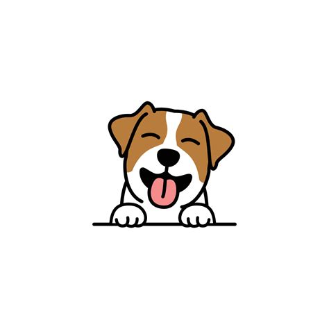 Cute Jack Russell Terrier Puppy Smiling Cartoon Vector Illustration