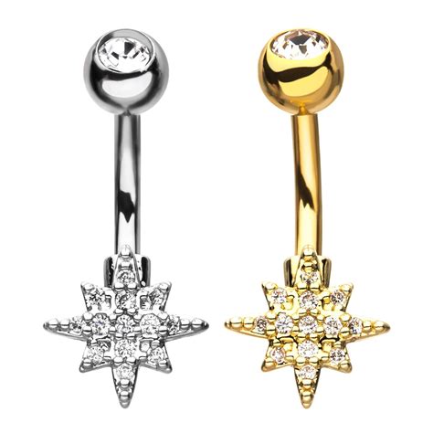 Double Jeweled G23 Titanium Int Threaded Belly Ring