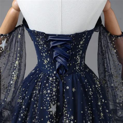 Sparkly Starry Sky Navy Blue Prom Dresses 2023 Sweetheart Floor Length