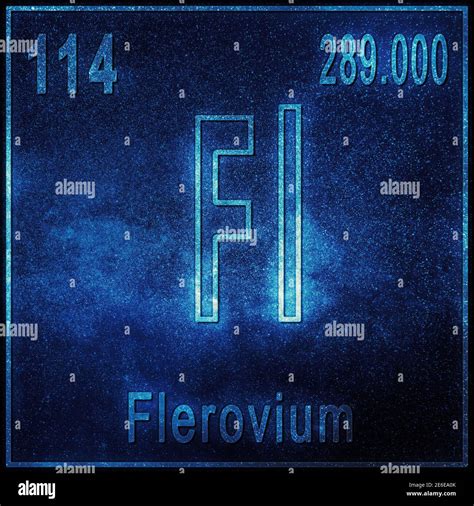 Flerovium Chemical Element Sign With Atomic Number And Atomic Weight