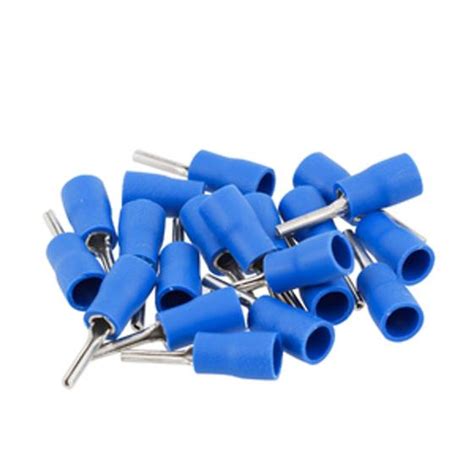 Terminal pré isolado Pino Agulha Azul 1 50 a 2 50mm Pacote 20 pcs