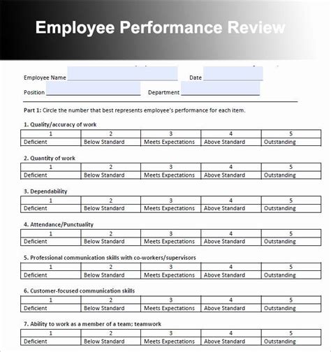 Performance Review Template Free Beautiful Survey Rating Scale Examples ...