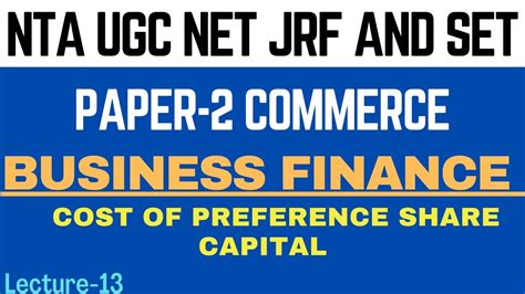 Cost Of Preference Share Capital Business Finance Paper