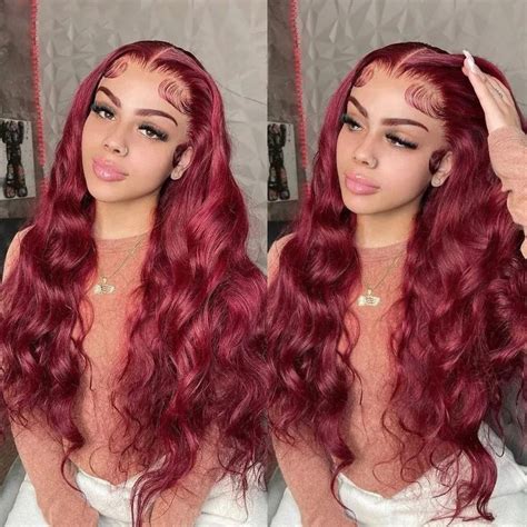 7x5 13x4 Hd Lace Glueless Preplucked Human Wig Red Lace Front Wig Lace Front Wigs Human Wigs