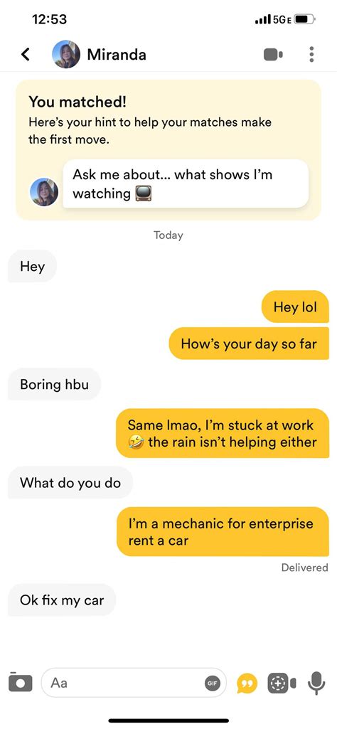 Message Before Match Examples Rtinder