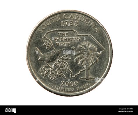 North Carolina State Quarter Isolated On White Background Stock Photo