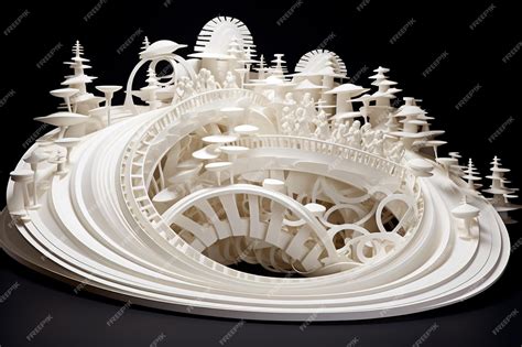 Premium Photo A Paper Sculpture Of A Roller Coaster Complete With