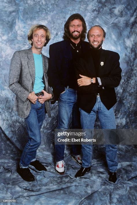 The Bee Gees Posed Together In New York City On 14th July 1989 Left