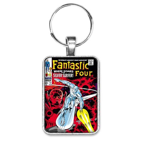 Fantastic Four 72 Cover Key Ring Or Necklace Silver Surfer Classic