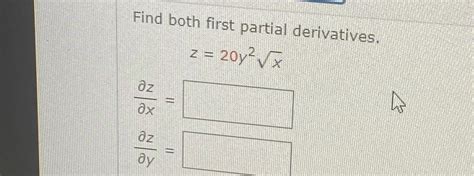 Solved Find Both First Partial Chegg