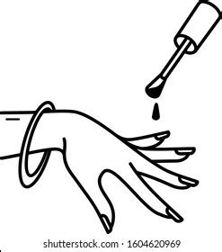 Manicure Female Hand Line Art Icon Stock Vector Royalty Free